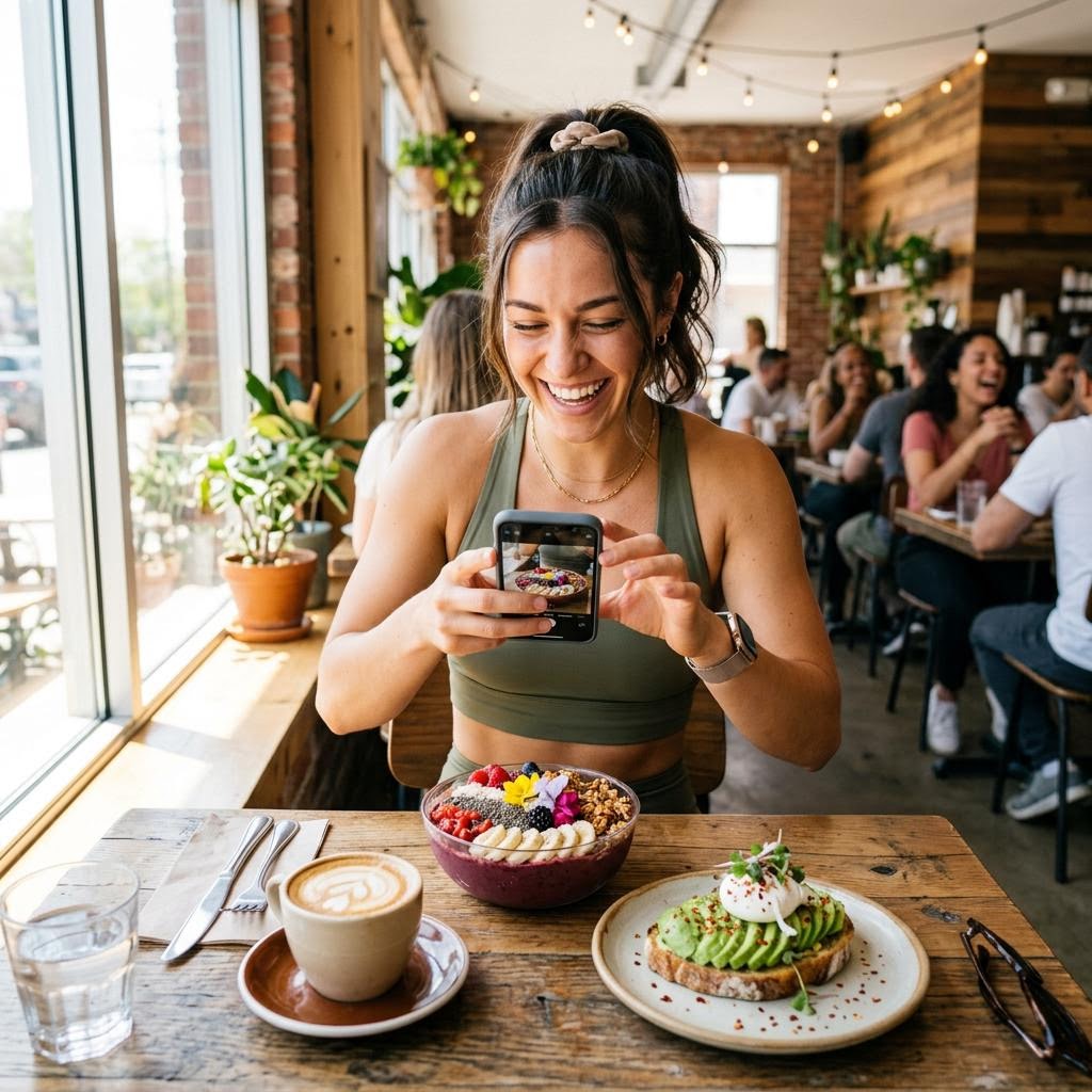 Proteo member photographing a meal